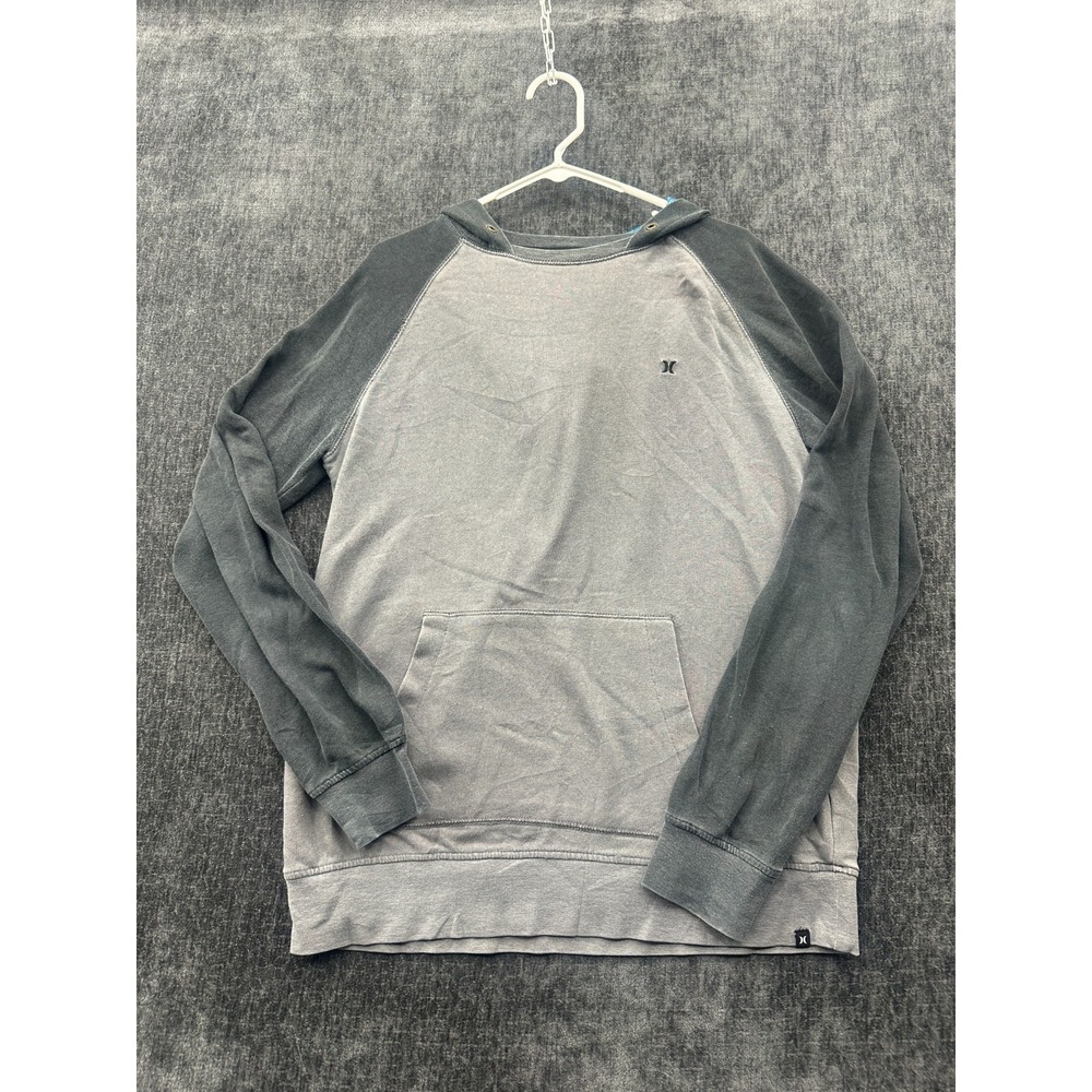Hurley Hoodie Mens Large Gray Logo Lined Kangaroo Pocket Raglan Sleeve Athletic